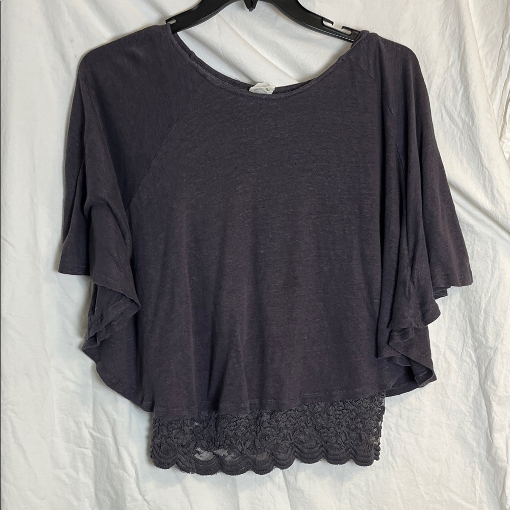 Akemi + Kin Anthropologie Linen Cape/Poncho Top Size Medium